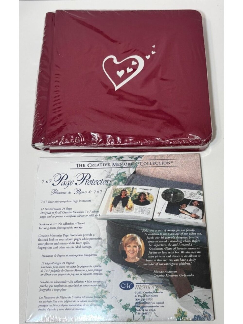 Creative Memories 7x7 "SILVER HEART" Album with Pages & 1 set of Protectors